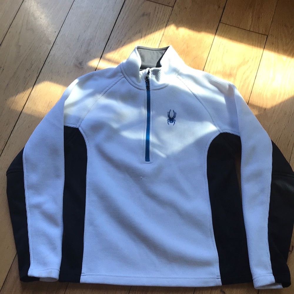 Men’s. Spyder ski sweater. White with black